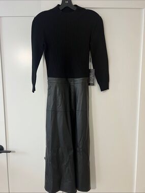 White House Black Market Black Long-Sleeve Dress
